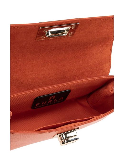 Furla Orange 1927 Chain-linked Mini Tote Bag