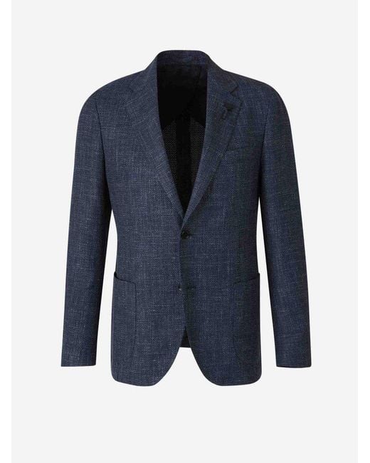 Lardini Blue Tailored Wool Blazer for men