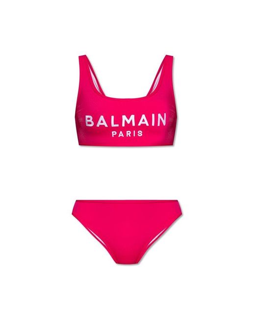 Balmain Pink Two-Piece Swimsuit