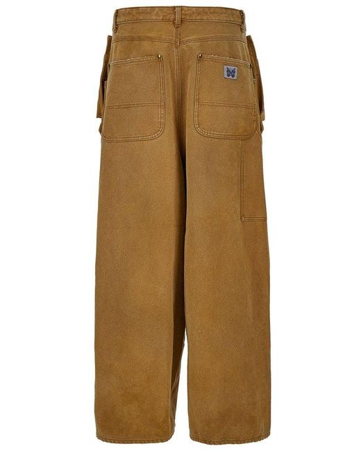 Needles Natural Jeans With Apron Detail And Logo Patch for men