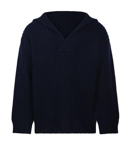 Valentino Blue V-neck Long-sleeved Jumper for men