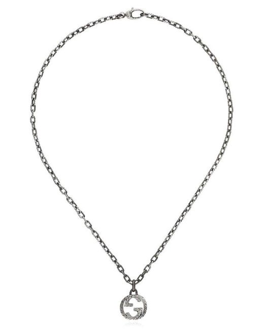 Gucci Metallic Logo Plaque Necklace