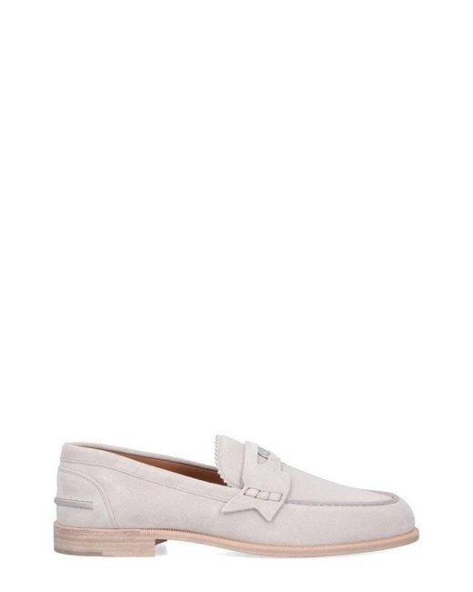 Christian Louboutin White Penny Loafers for men