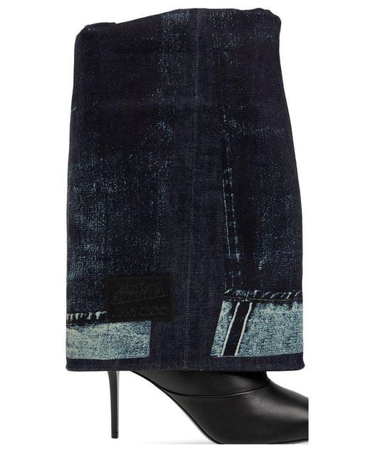 Jimmy Choo Blue X Jean Paul Gaultier Cuff Pointed-toe Over-the-knee Boots