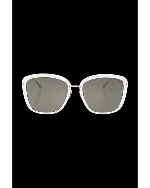 Linda Farrow Black Square Frame Sunglasses