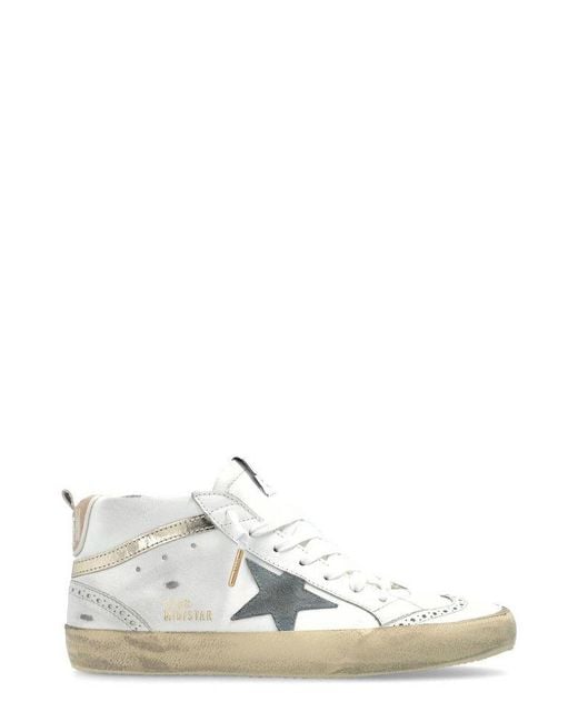 Golden Goose Deluxe Brand White Mid Star Lace-Up Sneakers