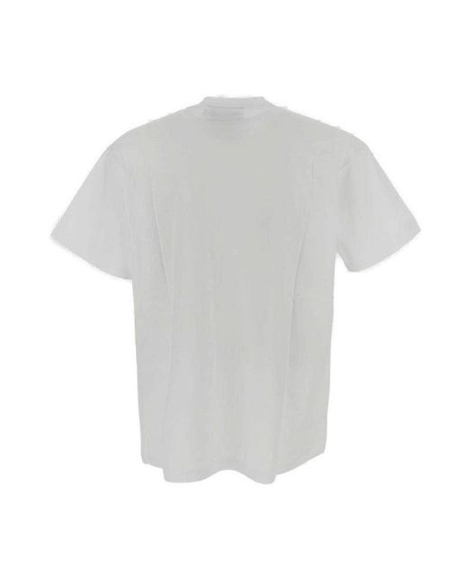 Versace Jeans Couture White Logo Printed Crewneck T-Shirt for men