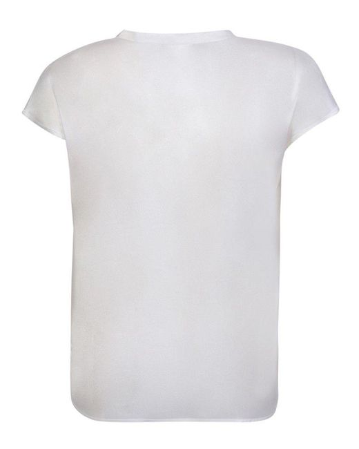 Liu Jo White V-neck Short-sleeved T-shirt