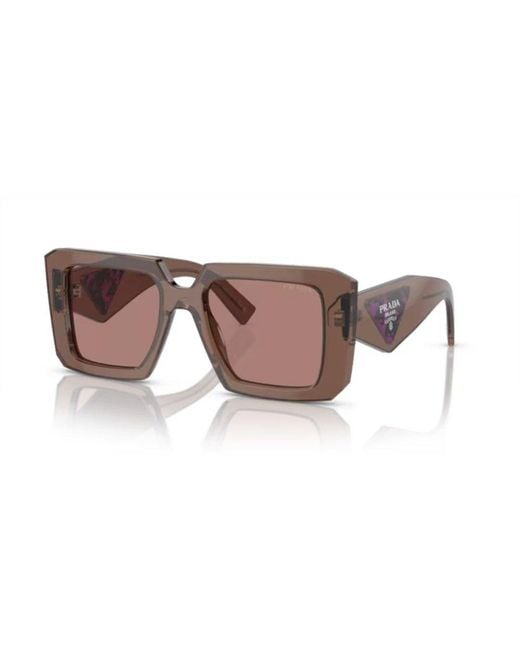 Prada Brown Square Frame Sunglasses