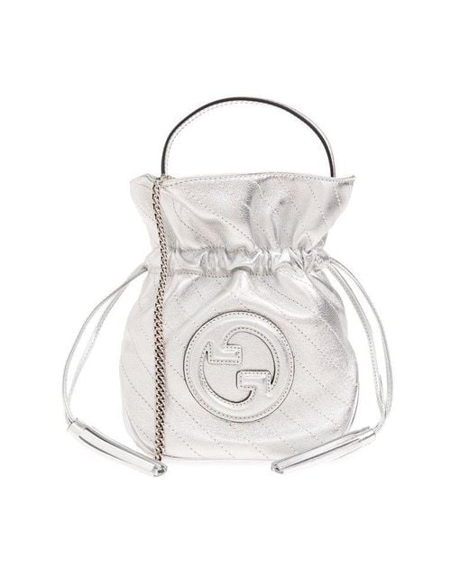 Gucci White 'blondie Mini' Bucket Shoulder Bag,