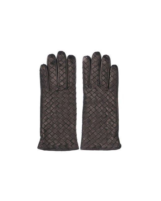 Bottega Veneta Black Leather Gloves