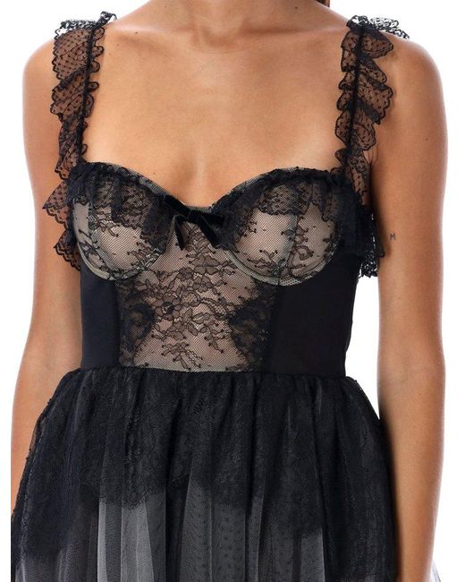 Philosophy Di Lorenzo Serafini Black Lace And Tulle Minidress