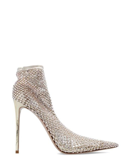 Le Silla Gray Gilda Embellished Pointed-Toe Pumps