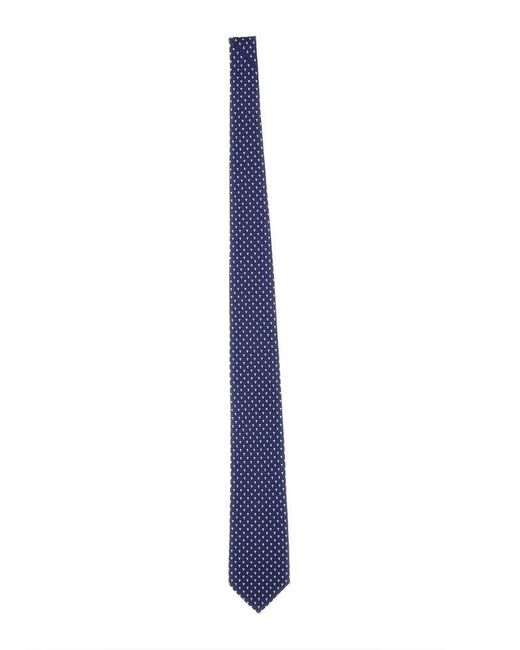 Ferragamo Blue Mushroom Print Tie for men