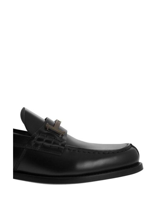 Tod's Black Double T Slip-on Loafers for men
