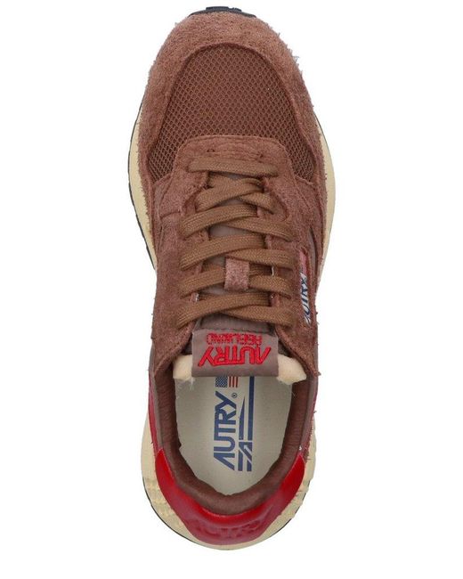 Autry Brown Reelwind Lace-Up Sneakers