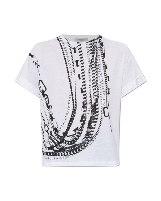 AllSaints White T-Shirt Metallo