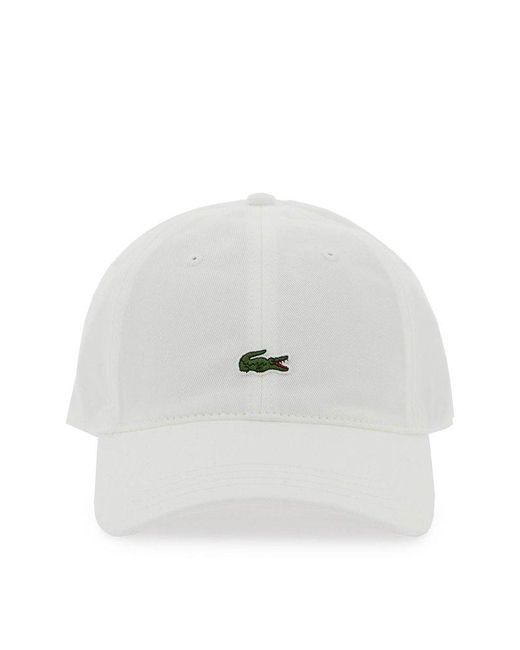 Lacoste White Twill Cap for men