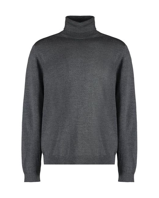 Roberto Collina Gray Long Sleeved Knitted Sweater for men
