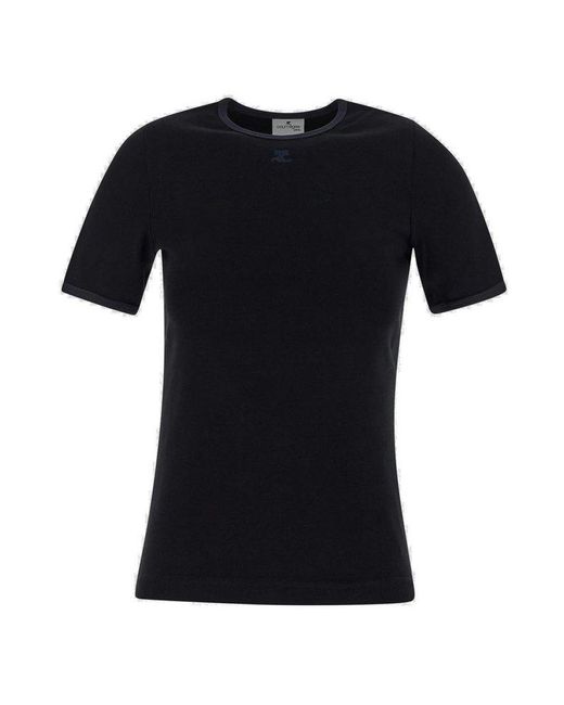 Courreges Black Heritage Crewneck T-Shirt