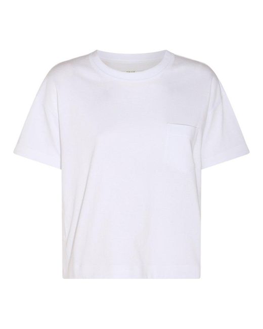 Sacai White Logo Plaque Crewneck T-shirt