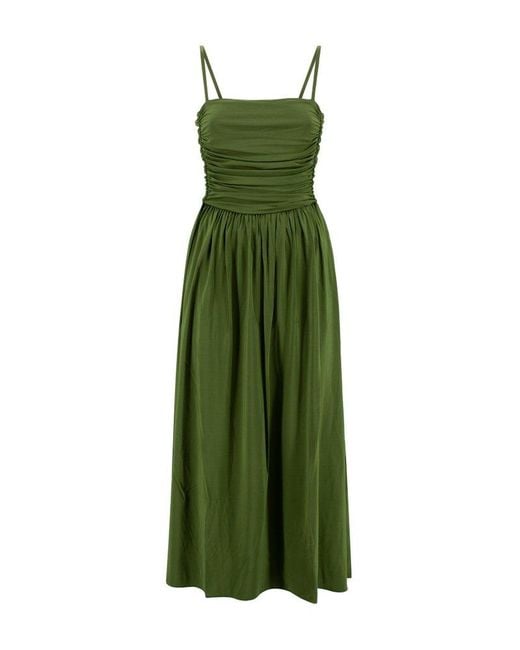 Weekend by Maxmara Green Draped Sleeveless Dress