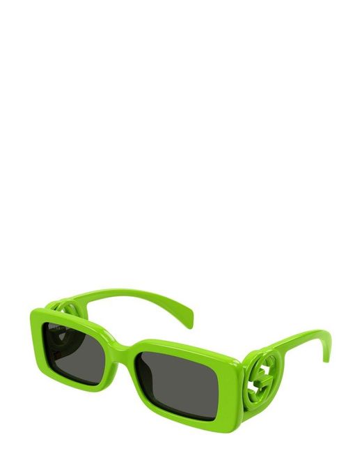 Gucci Green Rectangle Frame Sunglasses