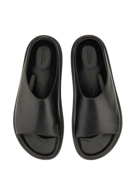 Studio Nicholson Black Minimalist Slide Flat Shoes