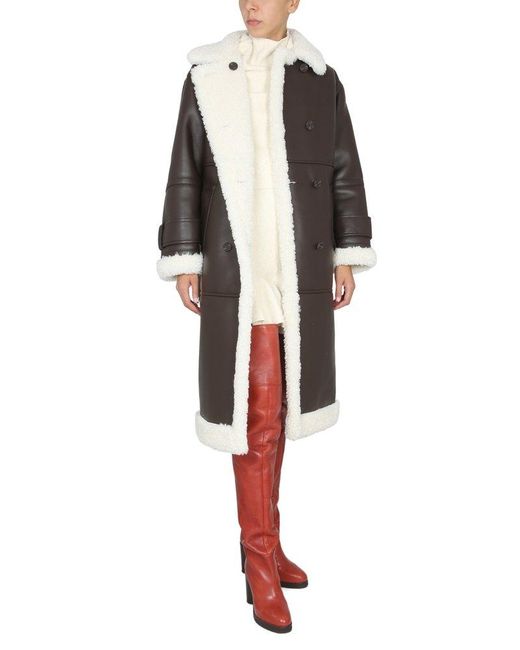 Stand Studio Hayley Faux Shearling Long Coat in Black Lyst
