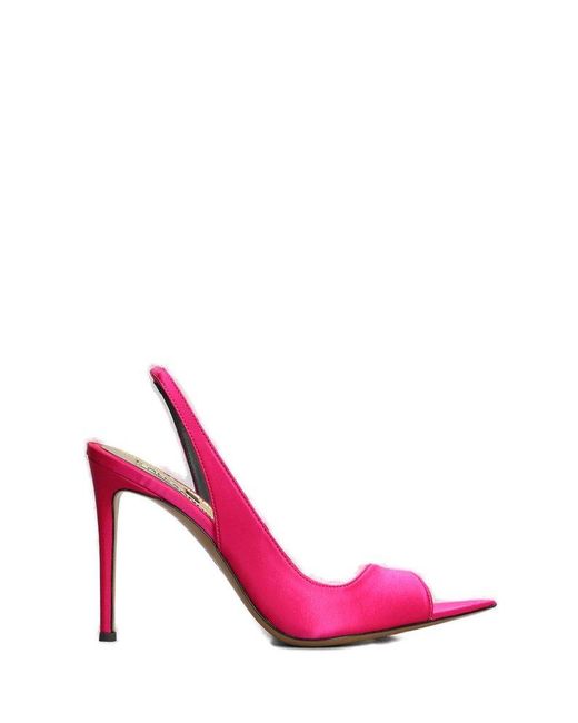 Alexandre Vauthier Pink Pointed-toe Panelled Satin Sandals