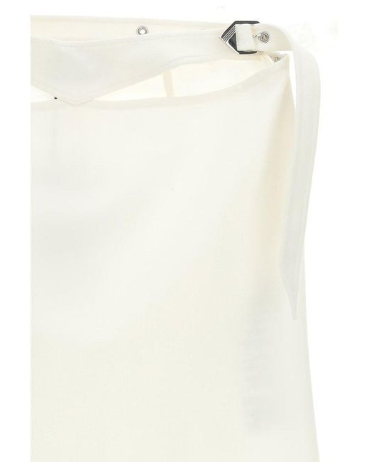 The Attico White Cut-out Midi Skirt