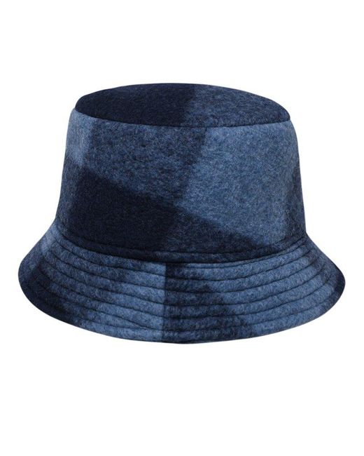 Isabel Marant Blue Logo Embroidered Checked Hat