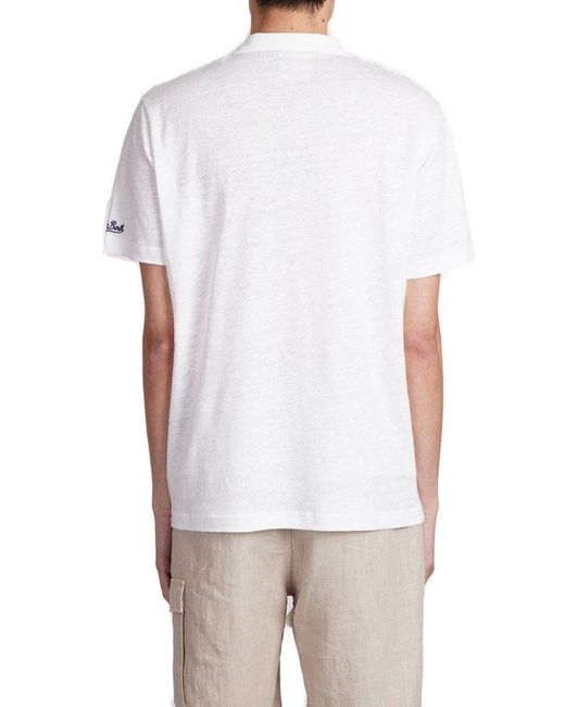 Mc2 Saint Barth White Fraser Logo Embroidered Polo Shirt for men
