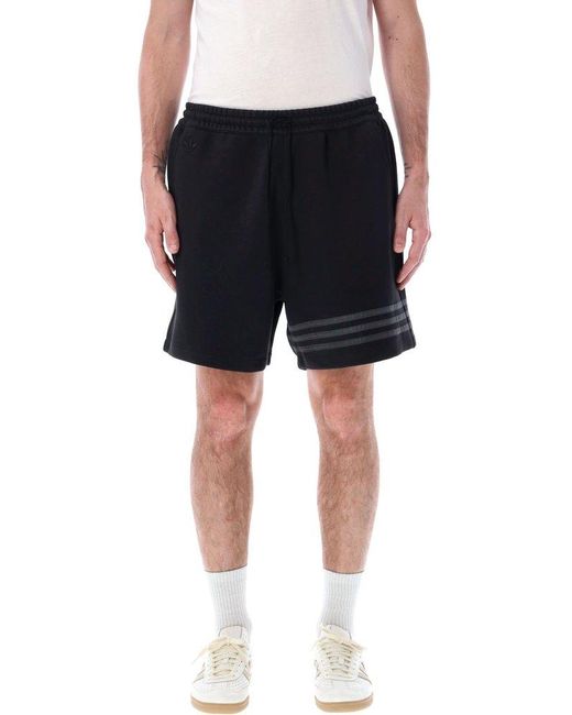 Adidas Originals Black Neoclassics 3-stripes Drawstring Track Shorts for men
