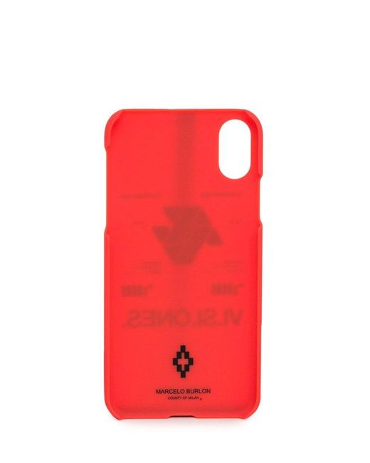 Marcelo Burlon Synthetic Logo Printed Iphone X Case In Red For Men Lyst