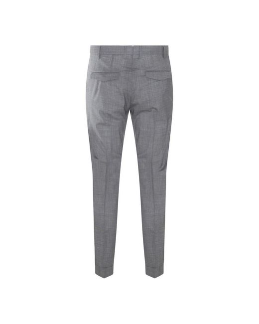 PT Torino Gray Master Pressed Crease Slim-fit Trousers for men