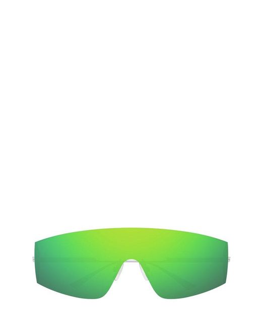 Bottega Veneta Green Futuristic Shield Sunglasses