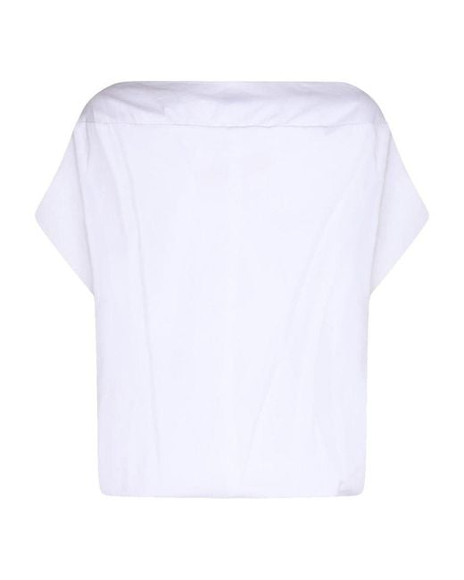 Dries Van Noten White Batwing Sleeved Camas Shirt