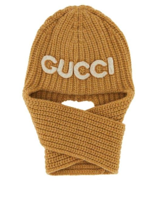 Gucci Metallic Tricot Wool Hat With Long Ear Flaps