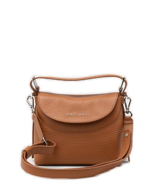 Orciani Brown Nana Soft Shoulder Strap Small Handbag