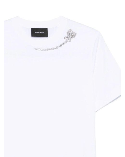 Simone Rocha White Embellished T-Shirt