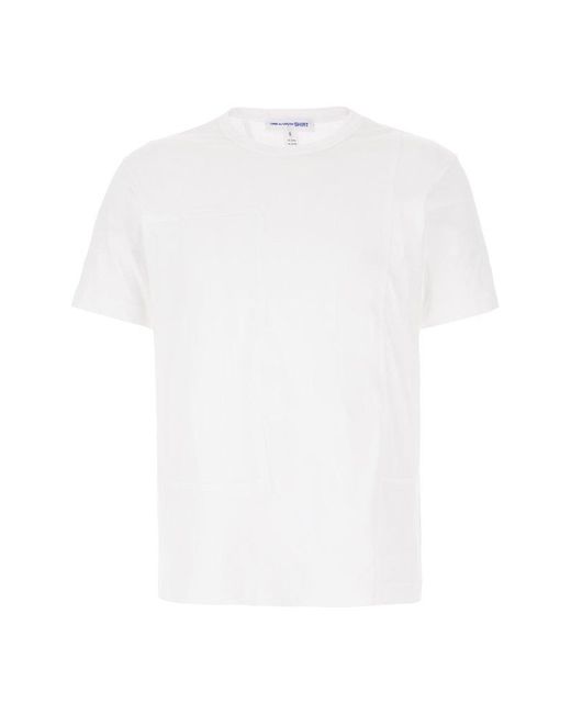 Comme des Garçons White Short-sleeved Crewneck T-shirt for men