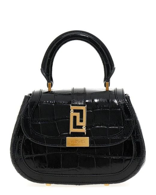 Versace Black Greca Goddess Hand Bags