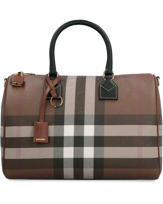 Burberry Multicolor Coated Fabric Boston Bag