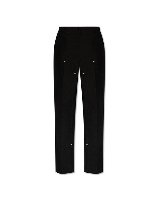 Palm Angels Black Trousers With Logo, for men