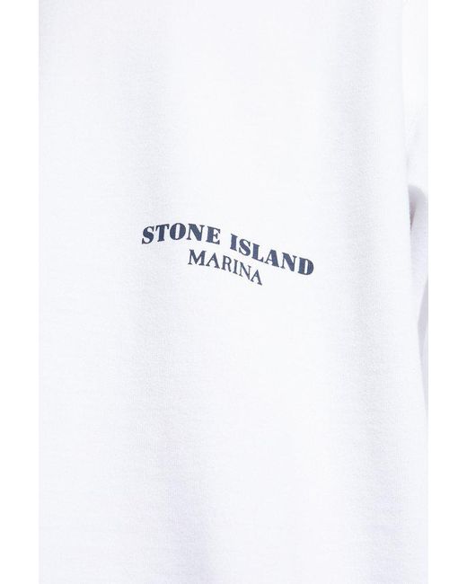 Stone Island White Sweatshirt From The 'marina' Collection, for men