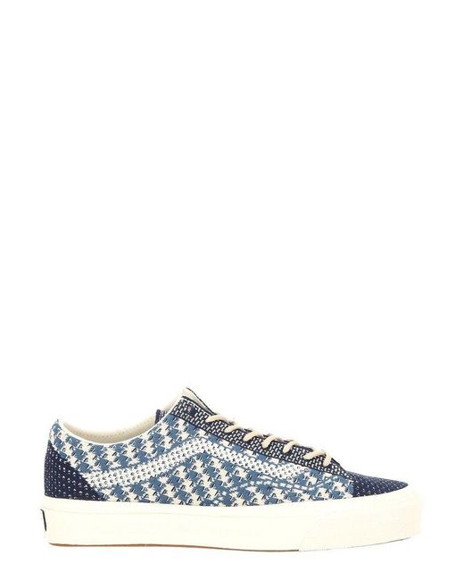 Vans White Patterned-Jacquard Lace-Up Sneakers for men