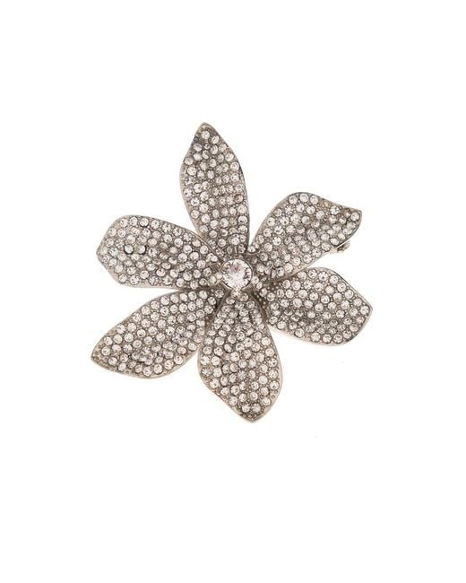 Dolce & Gabbana White Crystal-Embellished Brooch for men