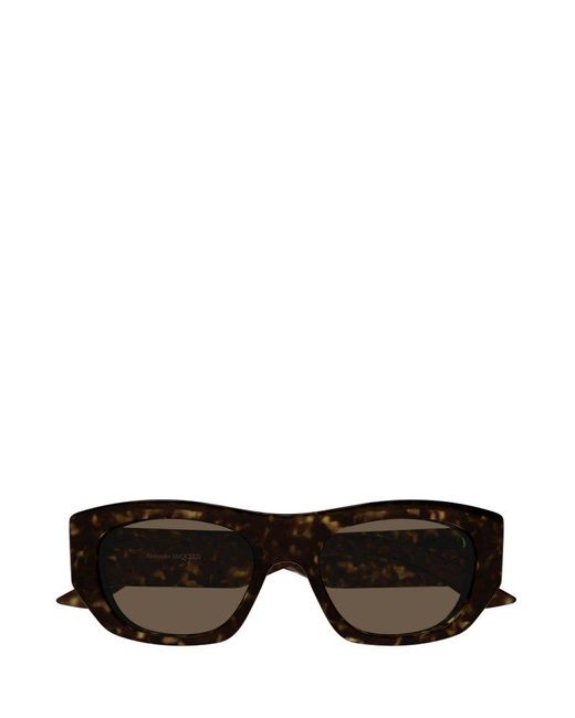Alexander McQueen Black Rectangle Frame Sunglasses