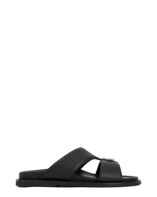 Dior Black Logo Plaque Slip-on Sandals for men